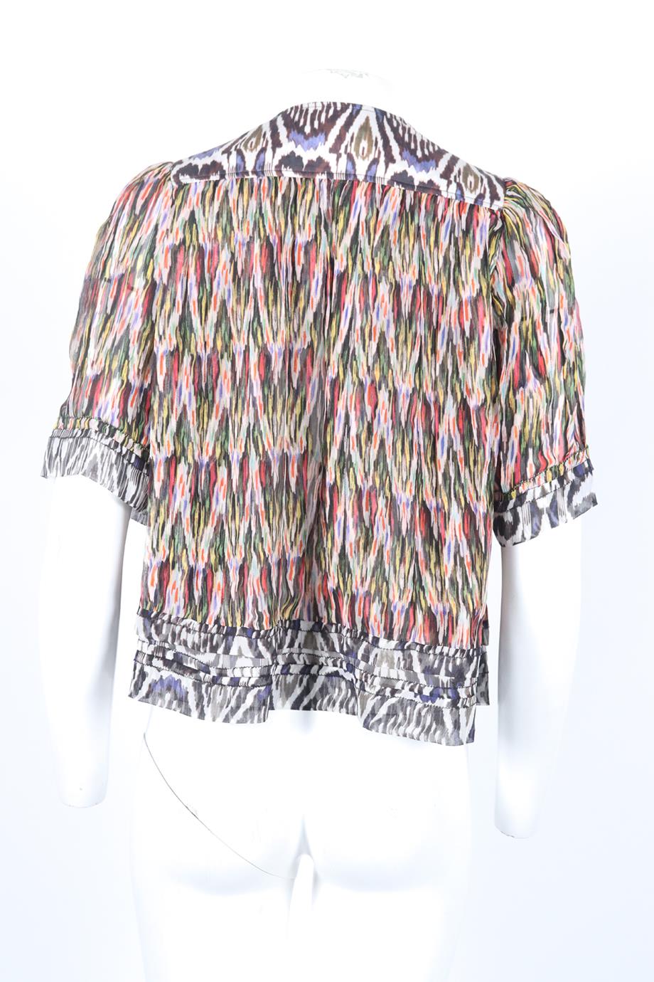 ISABEL MARANT PRINTED SILK BLEND TOP FR 34 UK 6