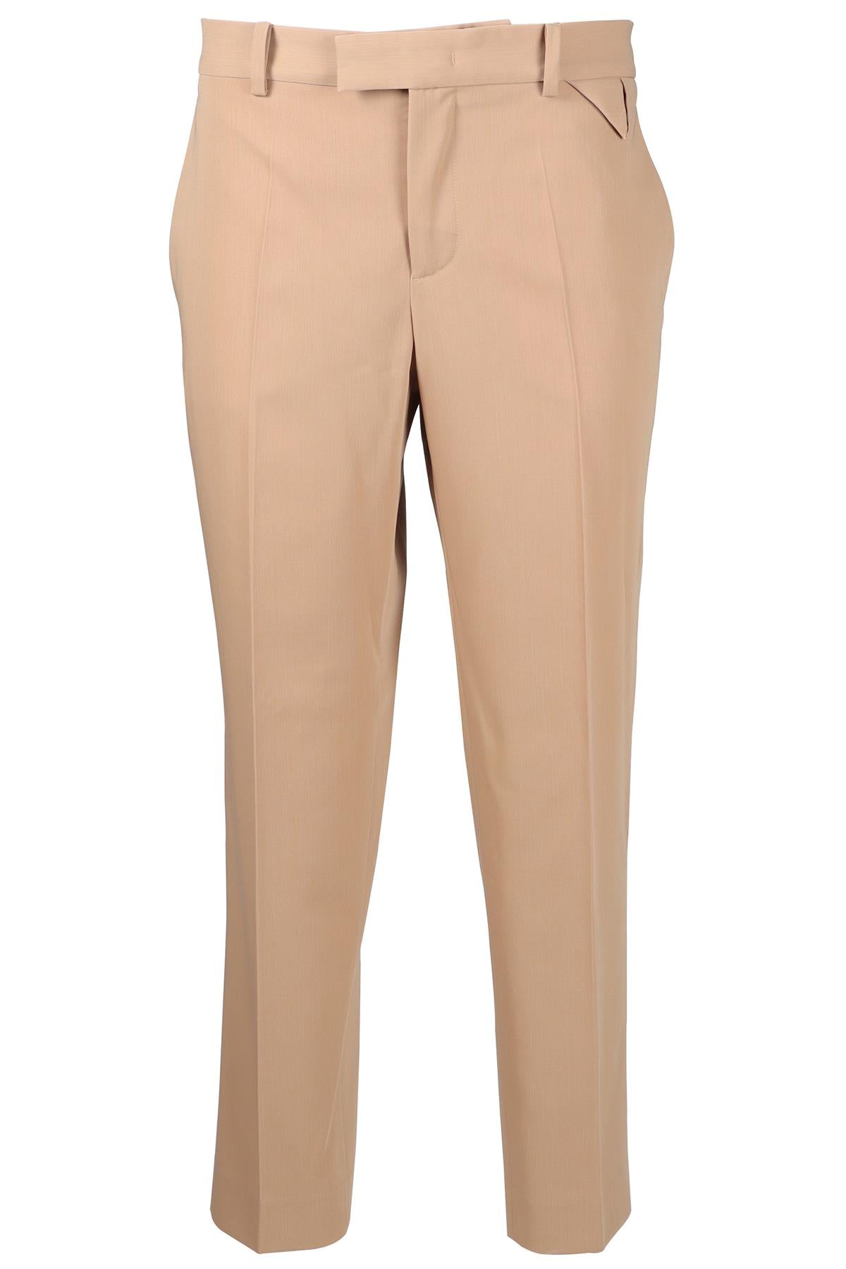 BOTTEGA VENETA BEIGE WOOL STRAIGHT LEG PANTS IT 42 UK 10
