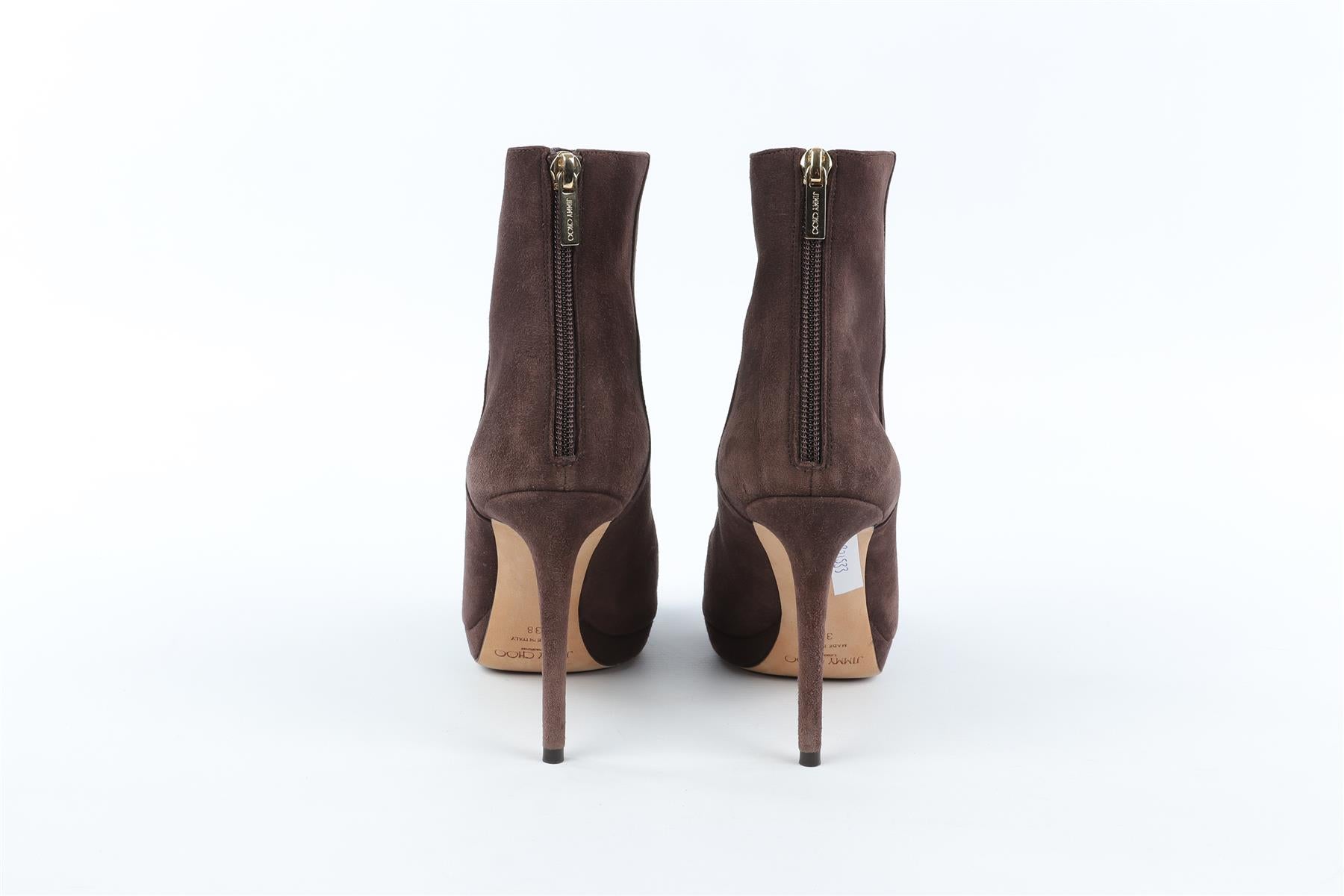 JIMMY CHOO BROWN SUEDE ANKLE BOOTS EU 38 UK 5 US 8