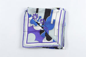 EMILIO PUCCI BLUE SILK SCARF ONE SIZE