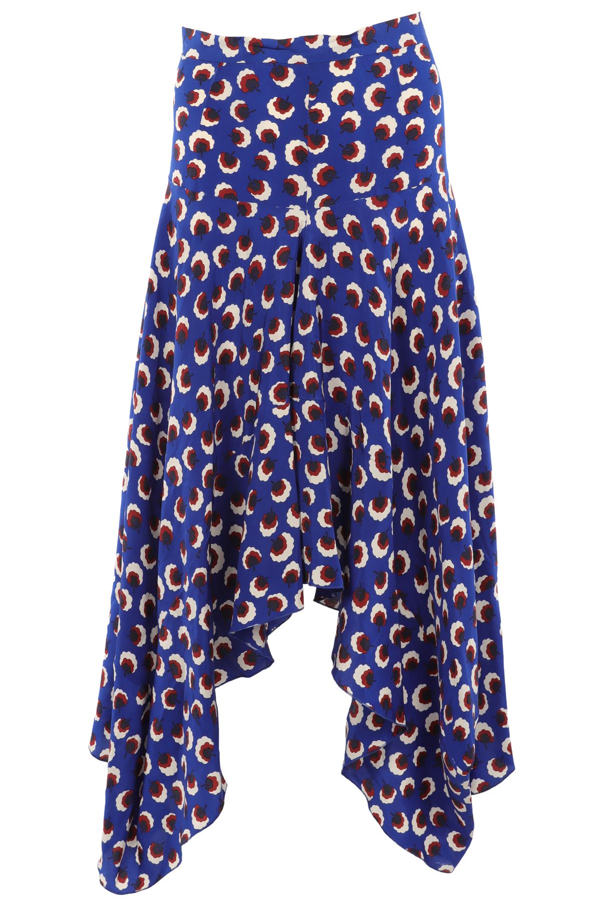 STELLA MCCARTNEY BLUE SILK MAXI SKIRT IT 38 UK 6