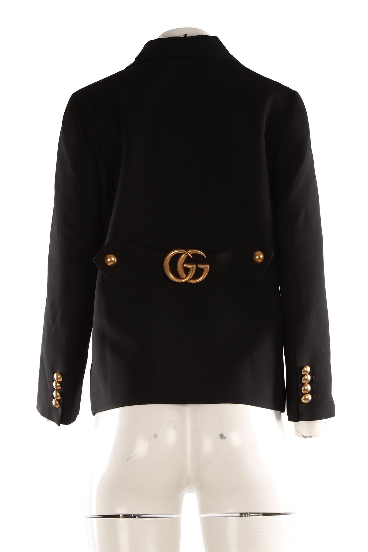 GUCCI BLACK GG SILK BLAZER IT 42 UK 10