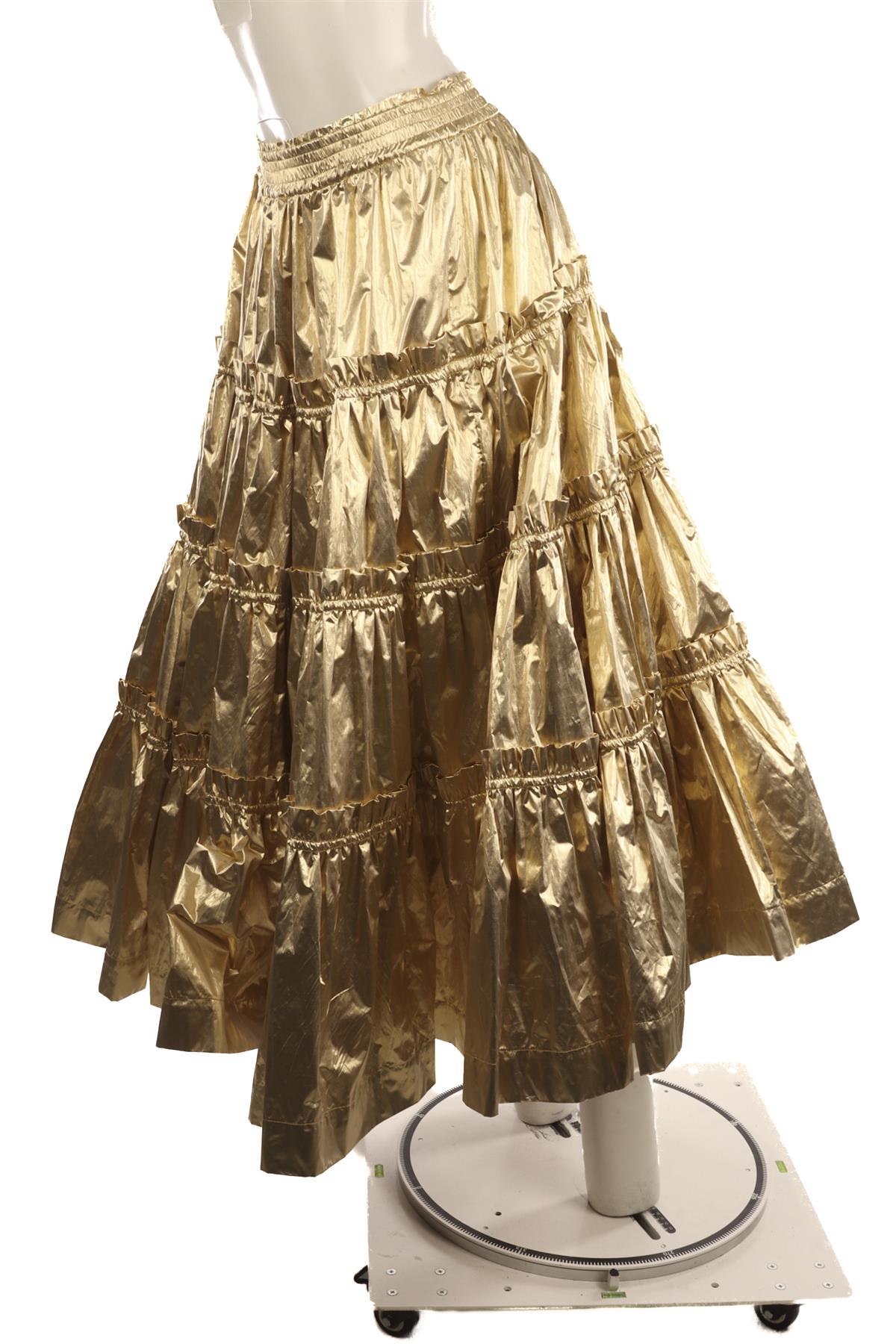 MOLLY GODDARD GOLD LUREX MAXI SKIRT UK 8