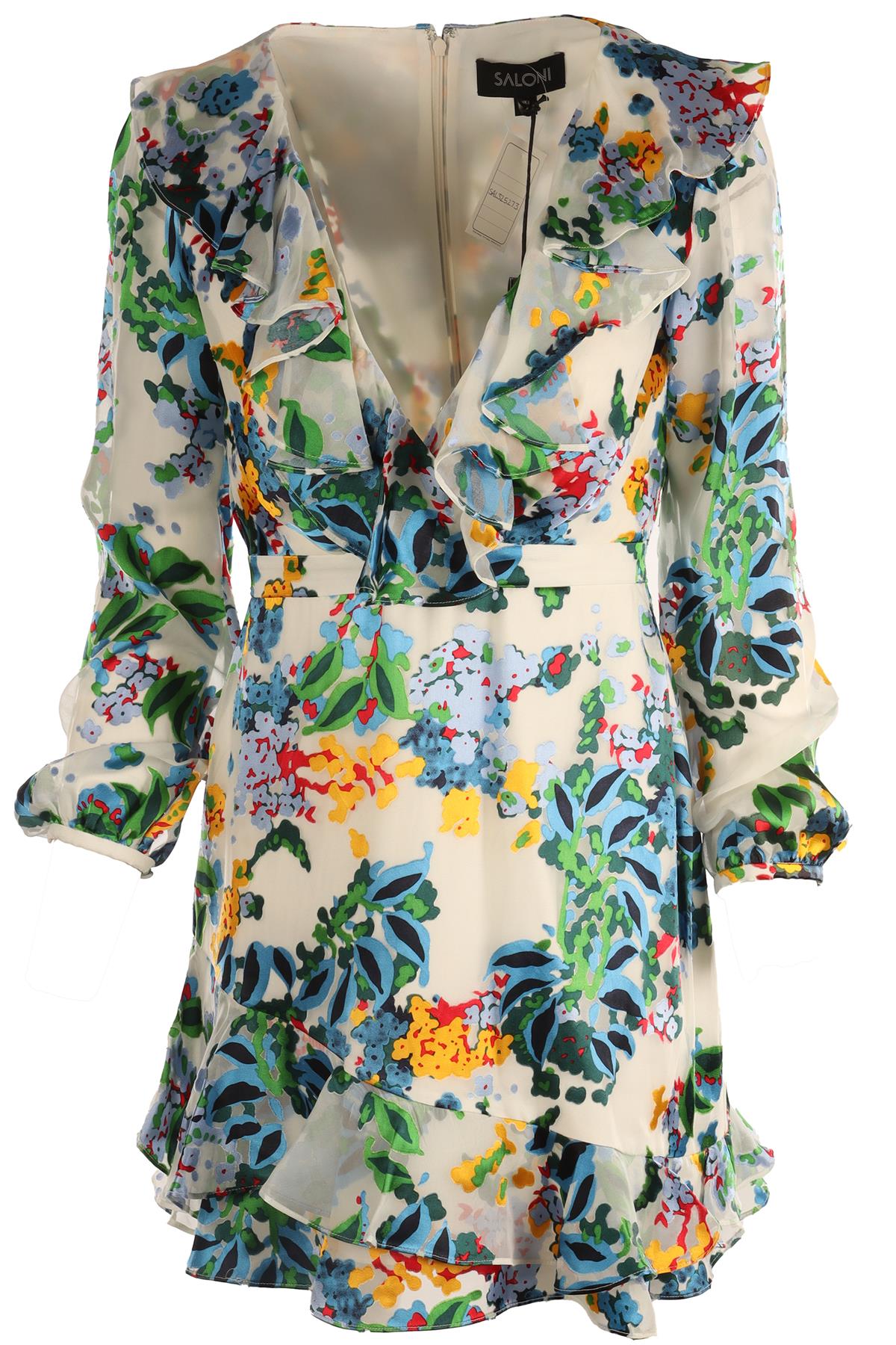 SALONI MULTI CHIFFON MINI DRESS UK 8