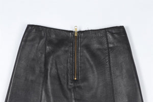 MAJE BLACK LEATHER MINI SKIRT FR 36 UK 8