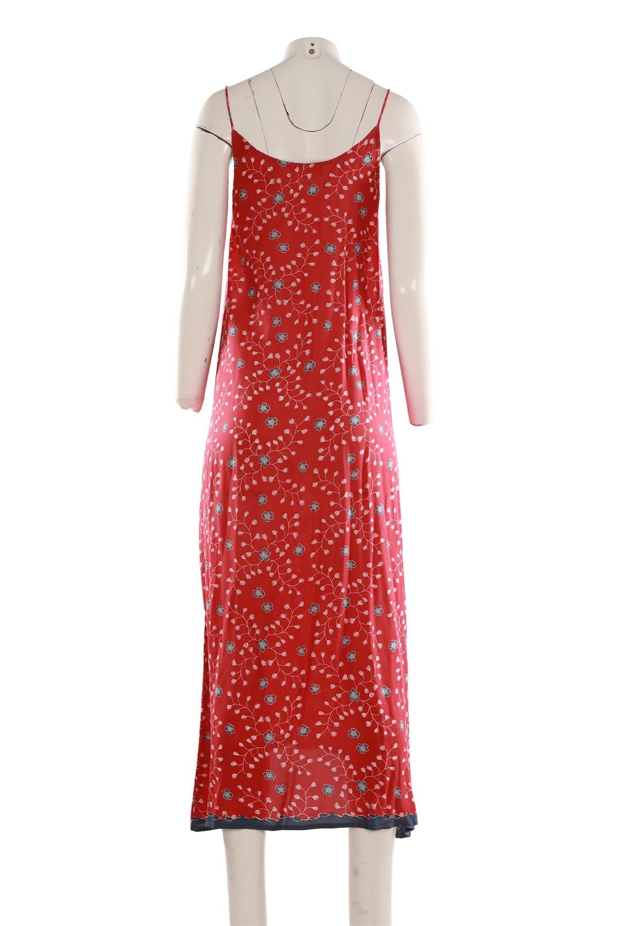NATALIE MARTIN RED SILK MIDI DRESS XSMALL