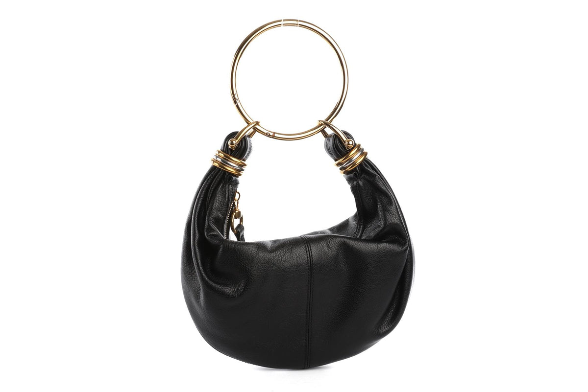 CHLOÉ BLACK BRACELET LEATHER SHOULDER BAG