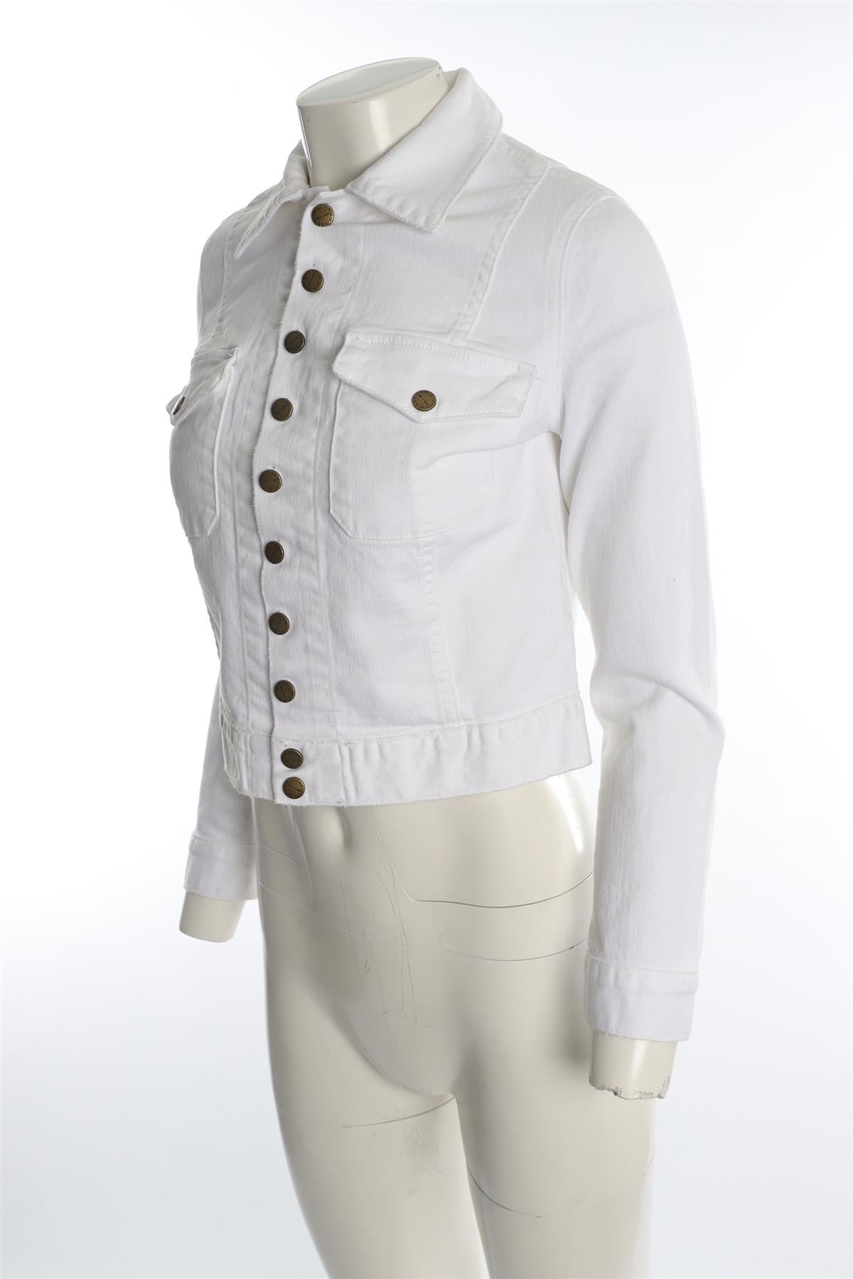 CURRENT ELLIOT WHITE DENIM JACKET UK 8