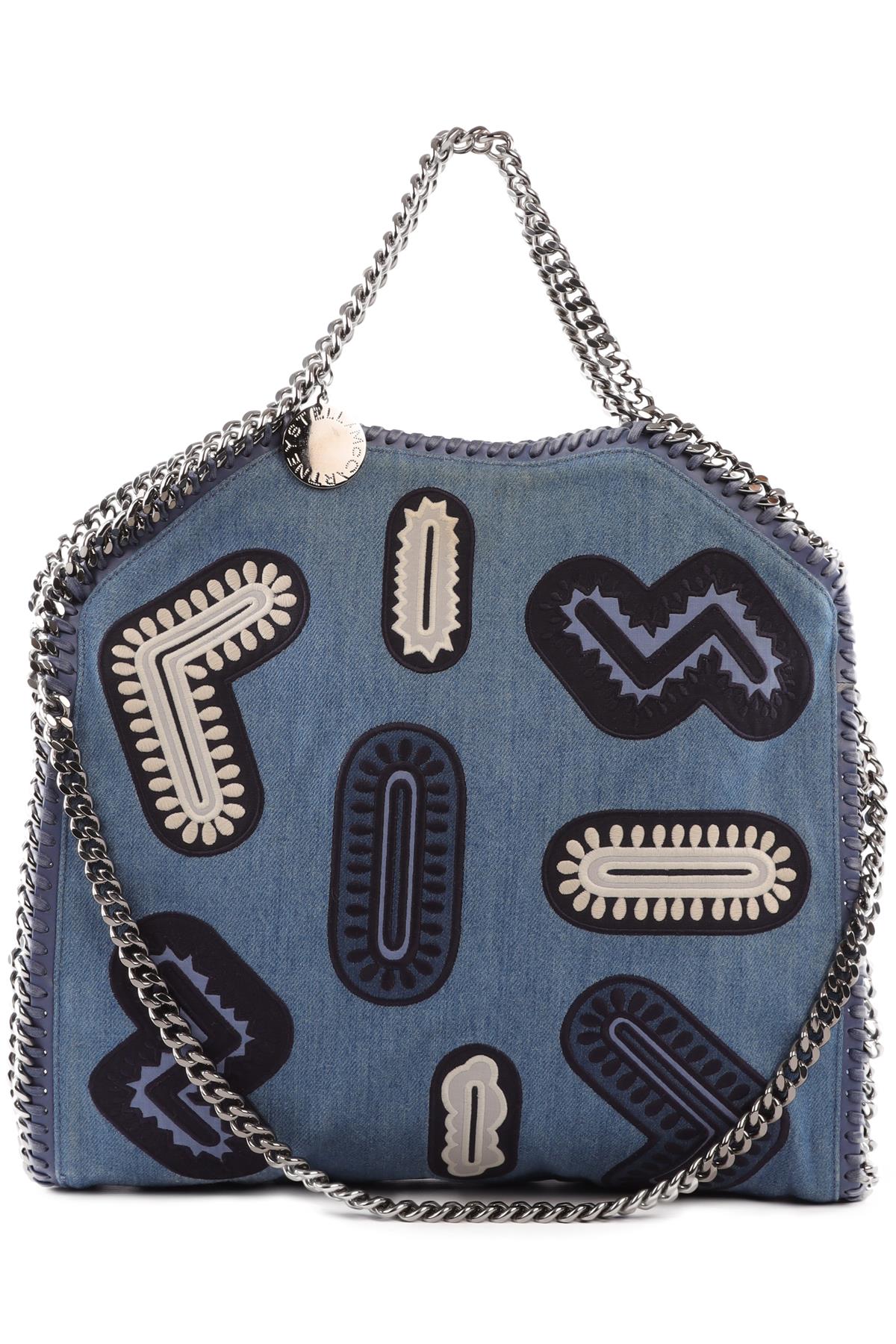 STELLA MCCARTNEY BLUE FALABELLA DENIM SHOULDER BAG