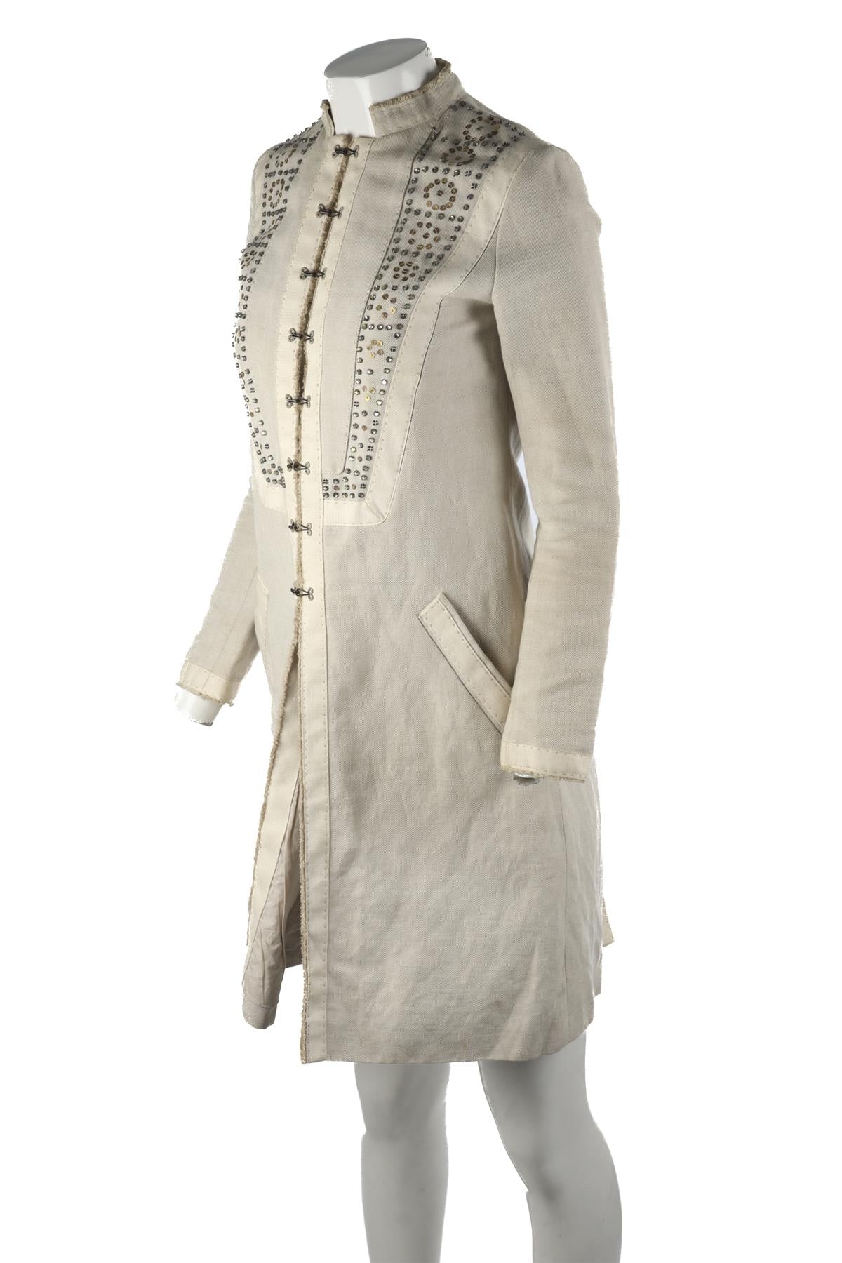 CHLOÉ BEIGE 2005 COTTON COAT FR 34 UK 6