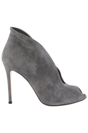 GIANVITO ROSSI GREY SUEDE ANKLE BOOTS EU 38 UK 5 US 8