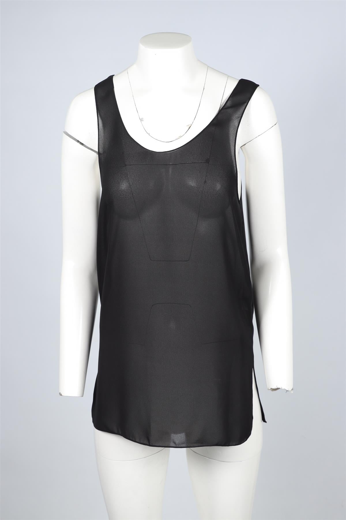 CHLOÉ BLACK CREPE TOP FR 34 UK 6