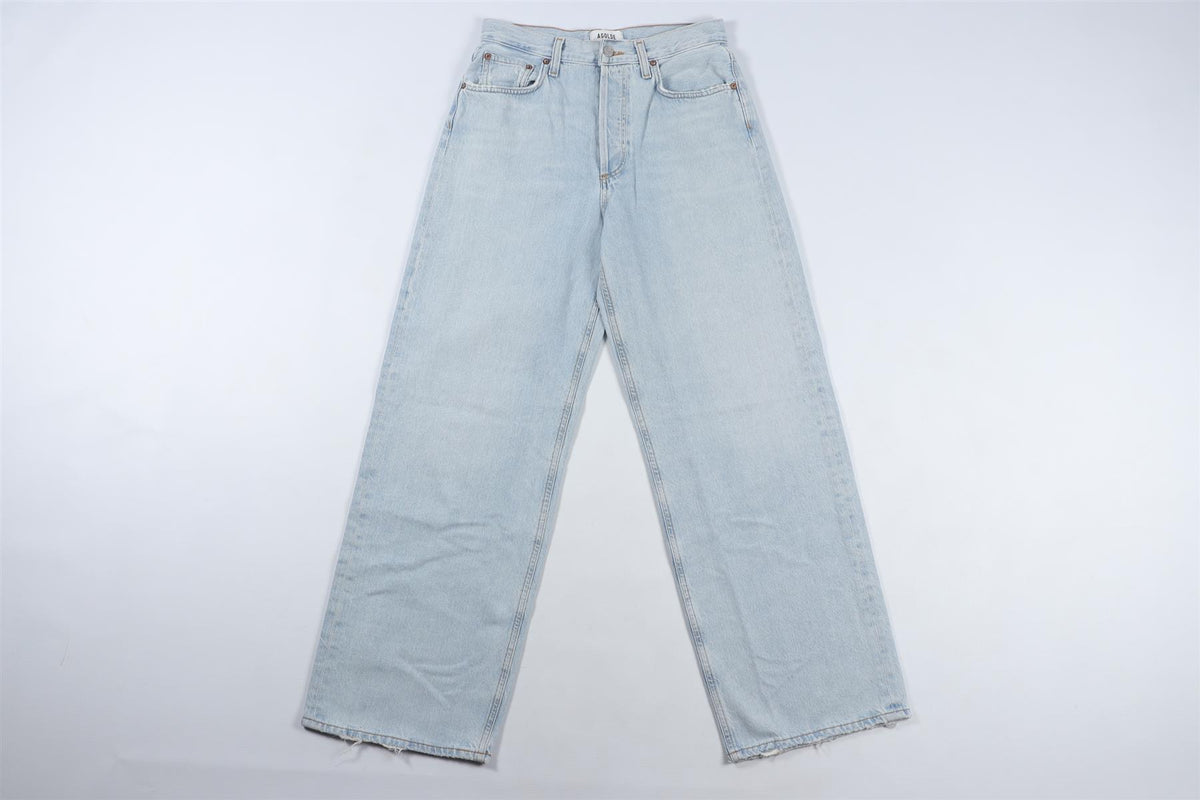 AGOLDE BLUE HIGH RISE WIDE LEG JEANS W24 UK 6