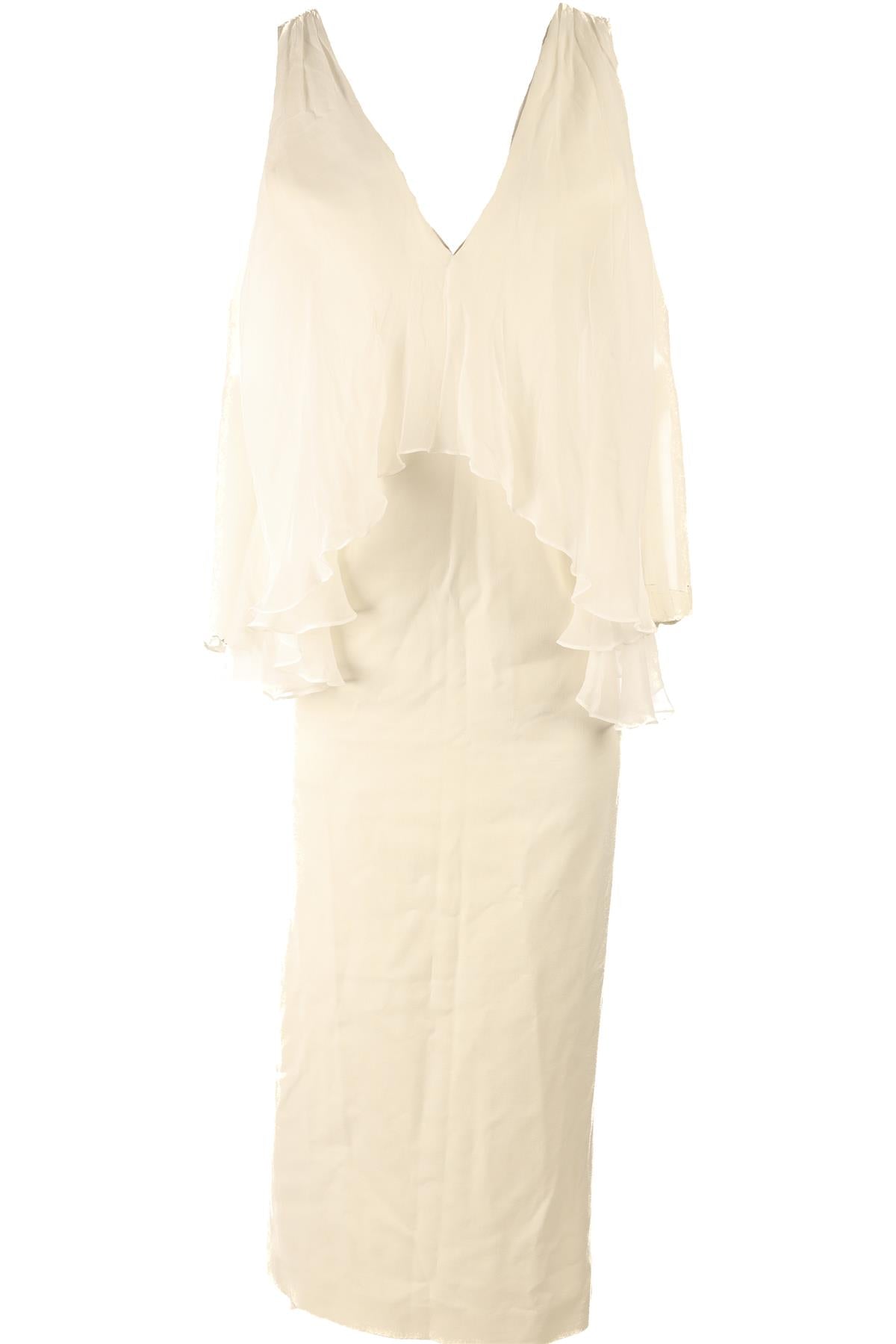 TOVE WHITE CREPE MAXI DRESS FR 34 UK 6