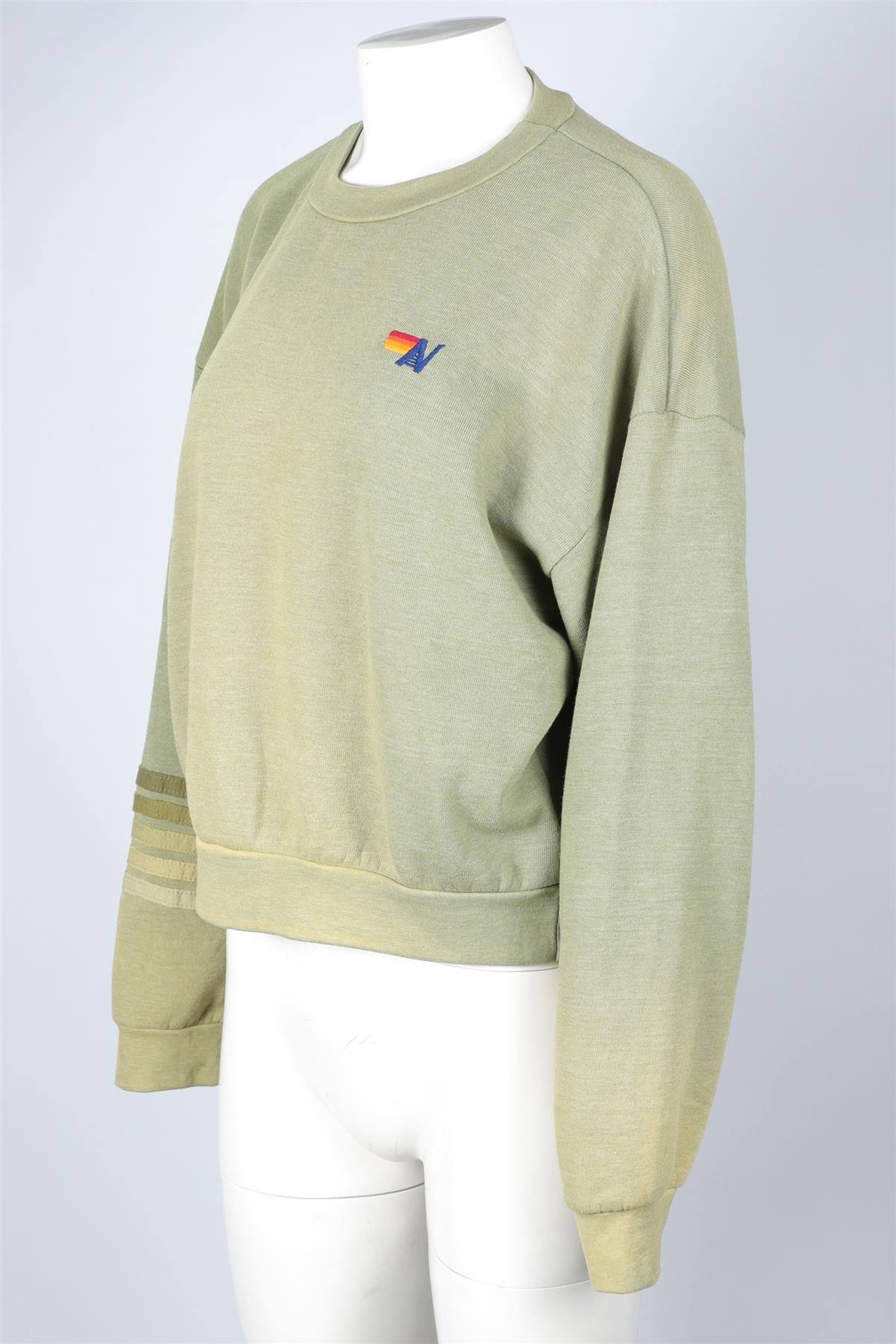 AVIATOR NATION GREEN COTTON SWEATSHIRT XSMALL