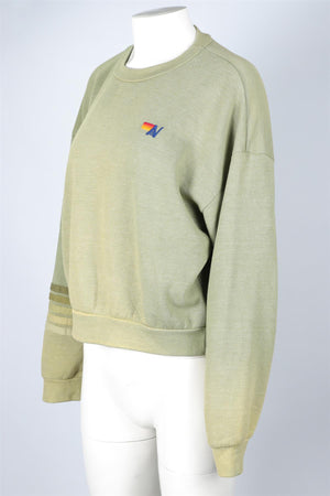 AVIATOR NATION GREEN COTTON SWEATSHIRT XSMALL
