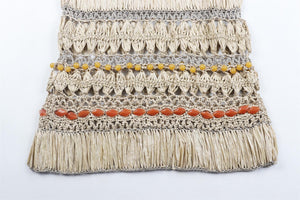 ALBERTA FERRETI BEIGE CROCHET MAXI DRESS UK 8