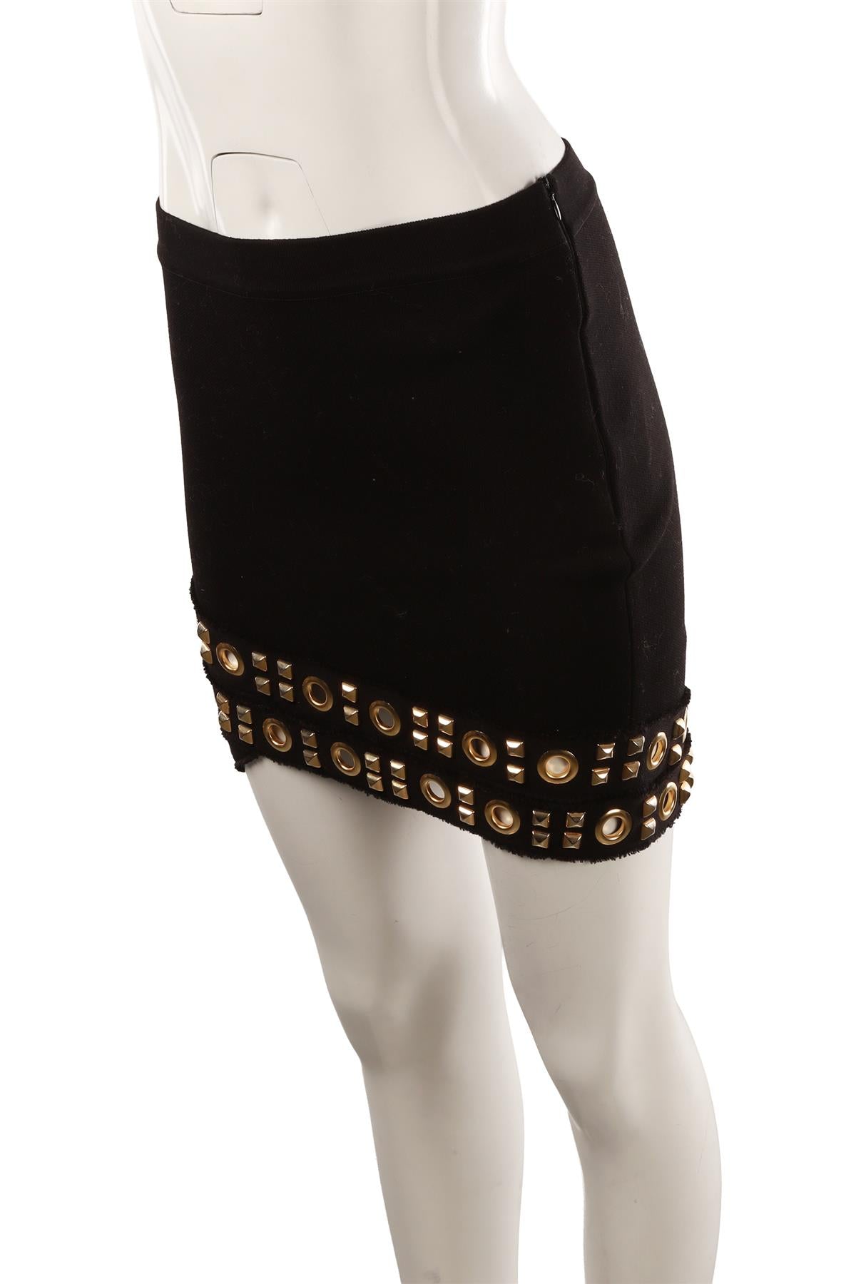 BLACK COTTON MINI SKIRT
