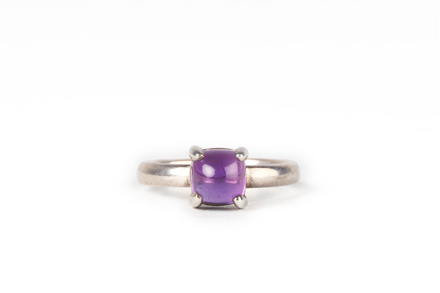 TIFFANY & CO + PALOMA PICASSO PURPLE SUGAR STACKS STERLING SILVER RING UK P