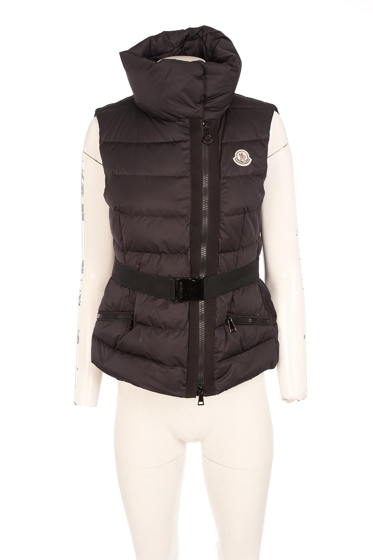 MONCLER BLACK PADDED DOWN GILET 2 UK 10