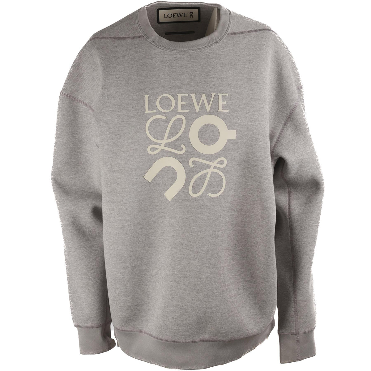 LOEWE + ON GREY JERSEY SWEATSHIRT SMALL