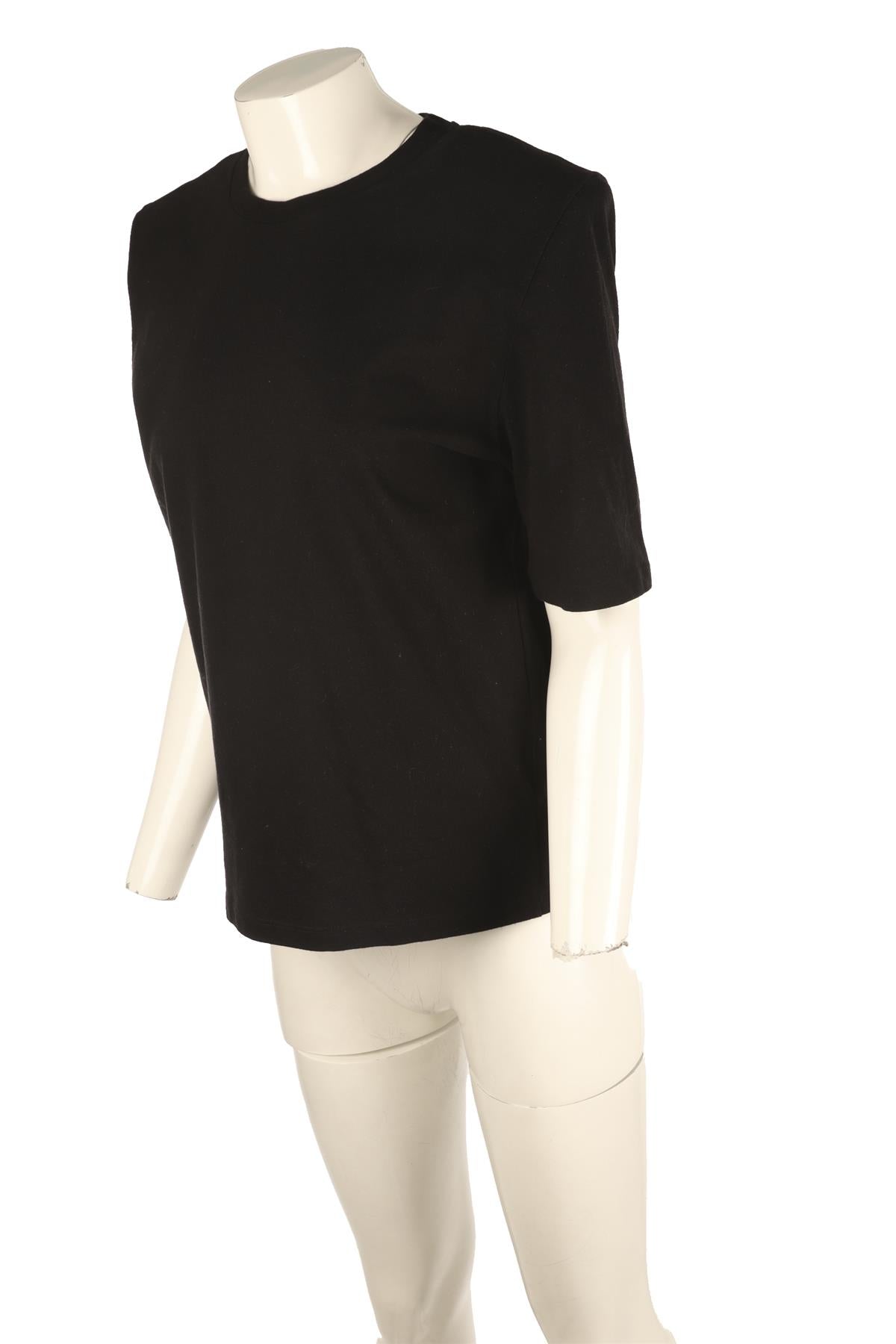 THE FRANKIE SHOP BLACK COTTON T-SHIRT SMALL
