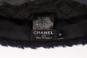 CHANEL NAVY 2018 FAUX SHEARLING CAP MEDIUM