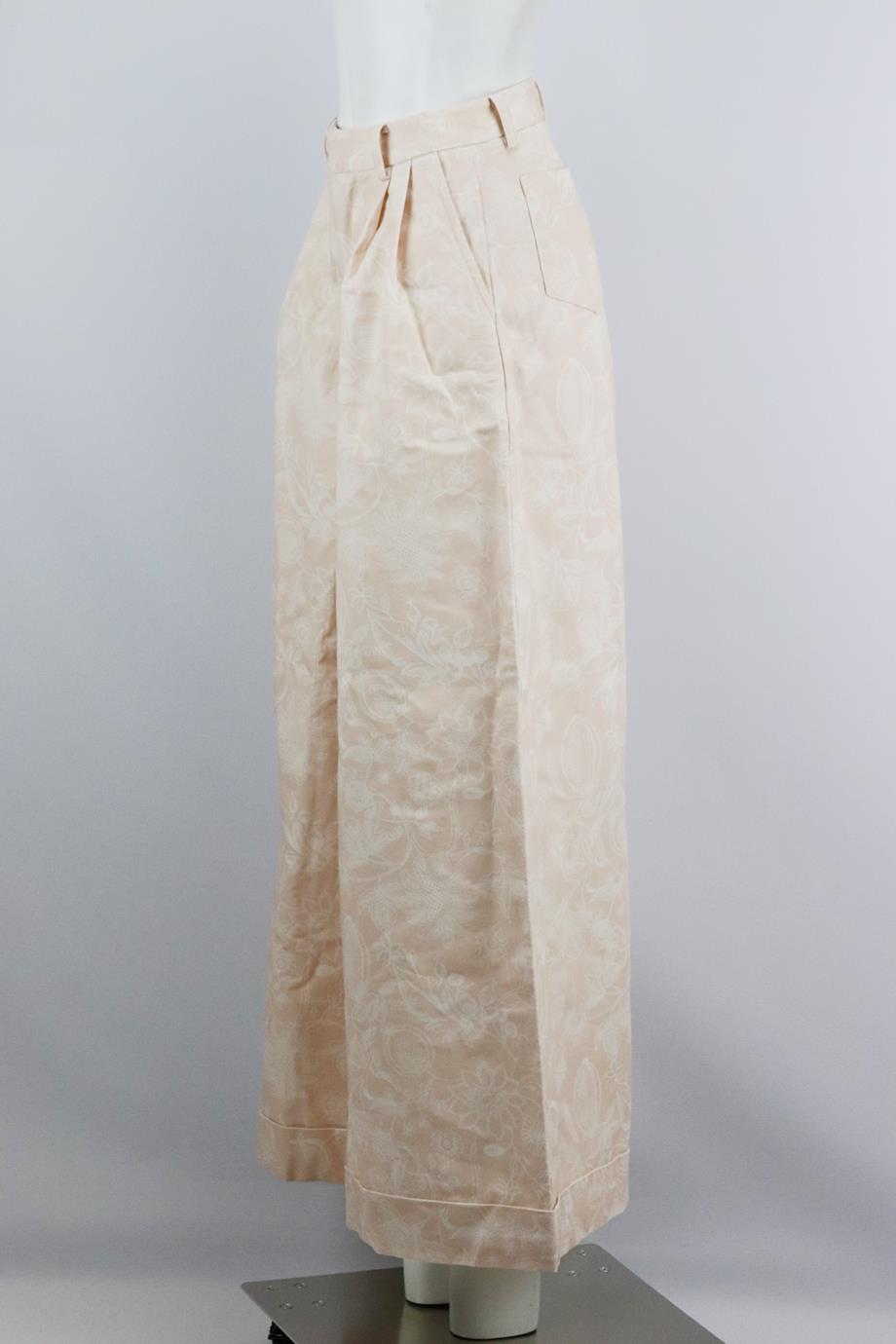 MAGALI PASCAL FLORAL PRINT COTTON WIDE LEG PANTS SMALL