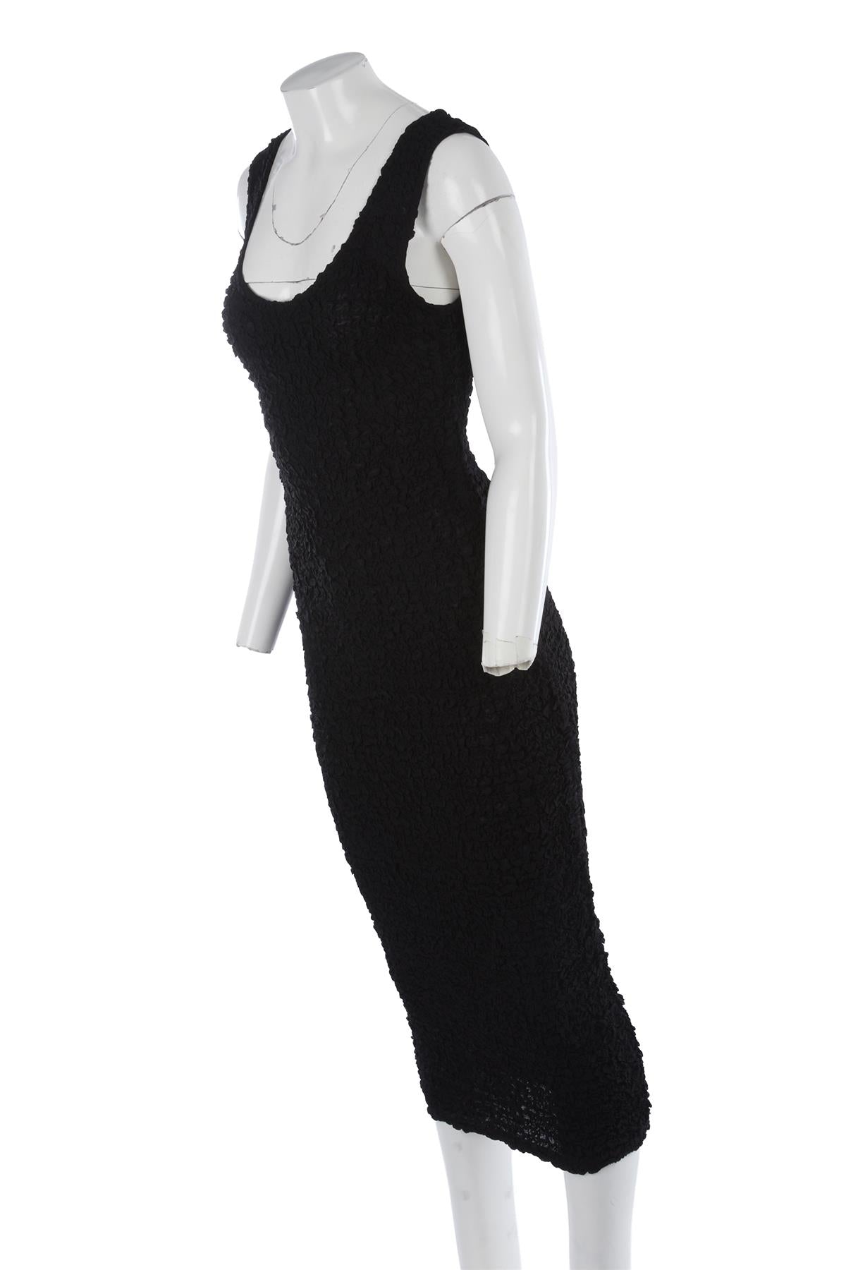 Black Crepe Midi Dress