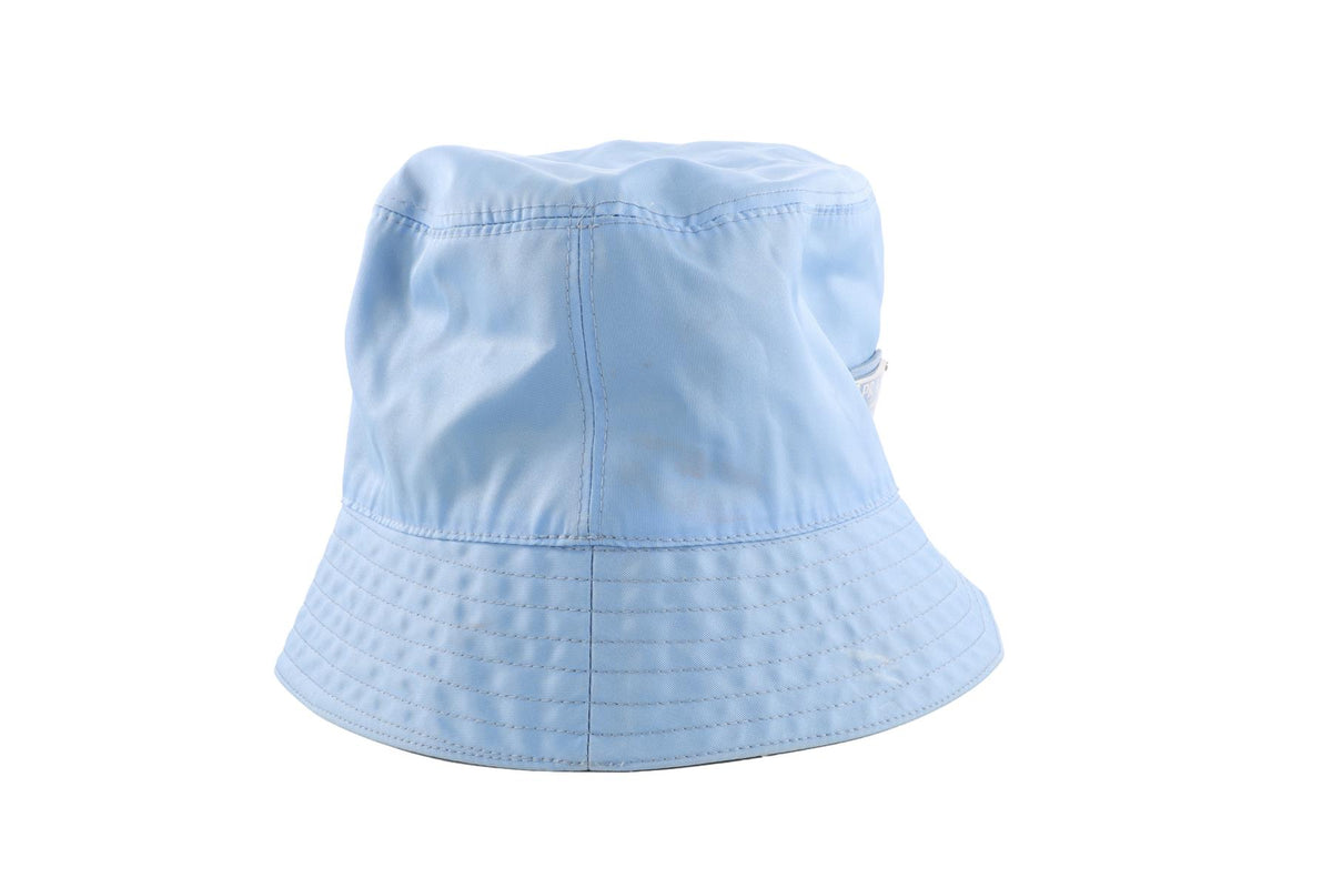 PRADA BLUE RE-NYLON BUCKET HAT MEDIUM