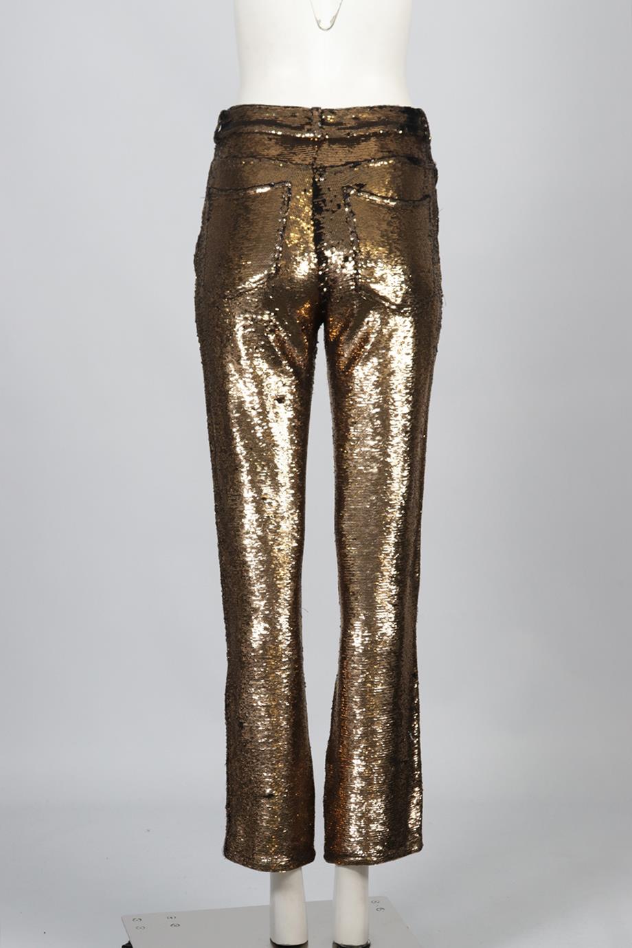 IRO SEQUINNED STRAIGHT LEG PANTS FR 36 UK 8