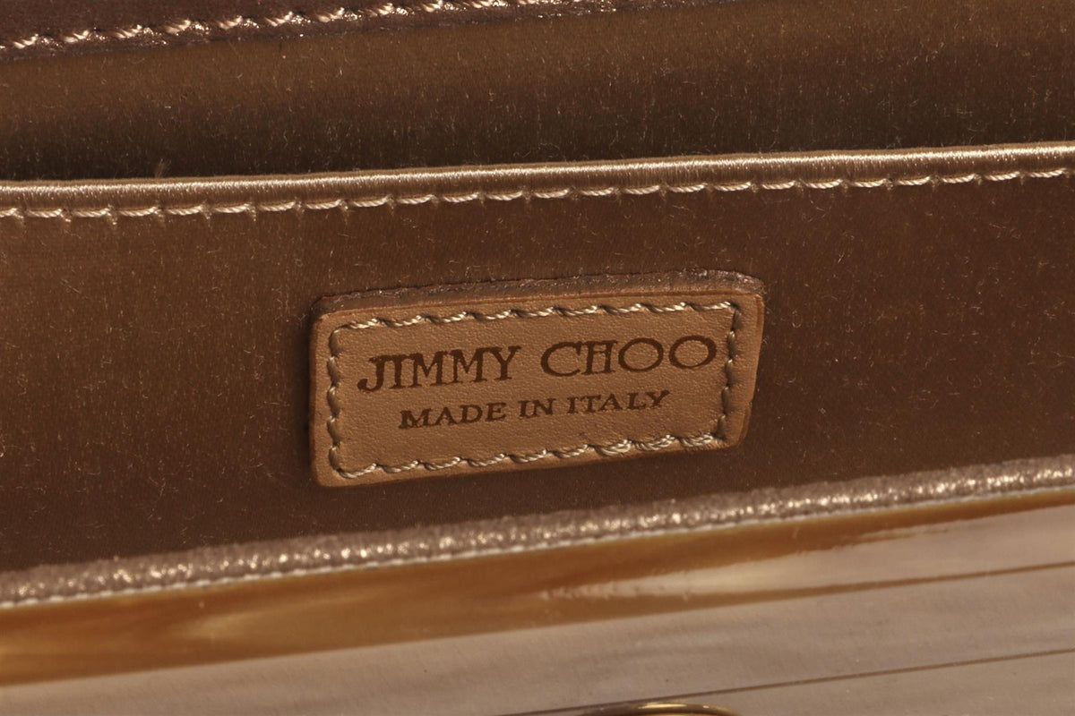JIMMY CHOO GOLD ACETATE CLUTCH