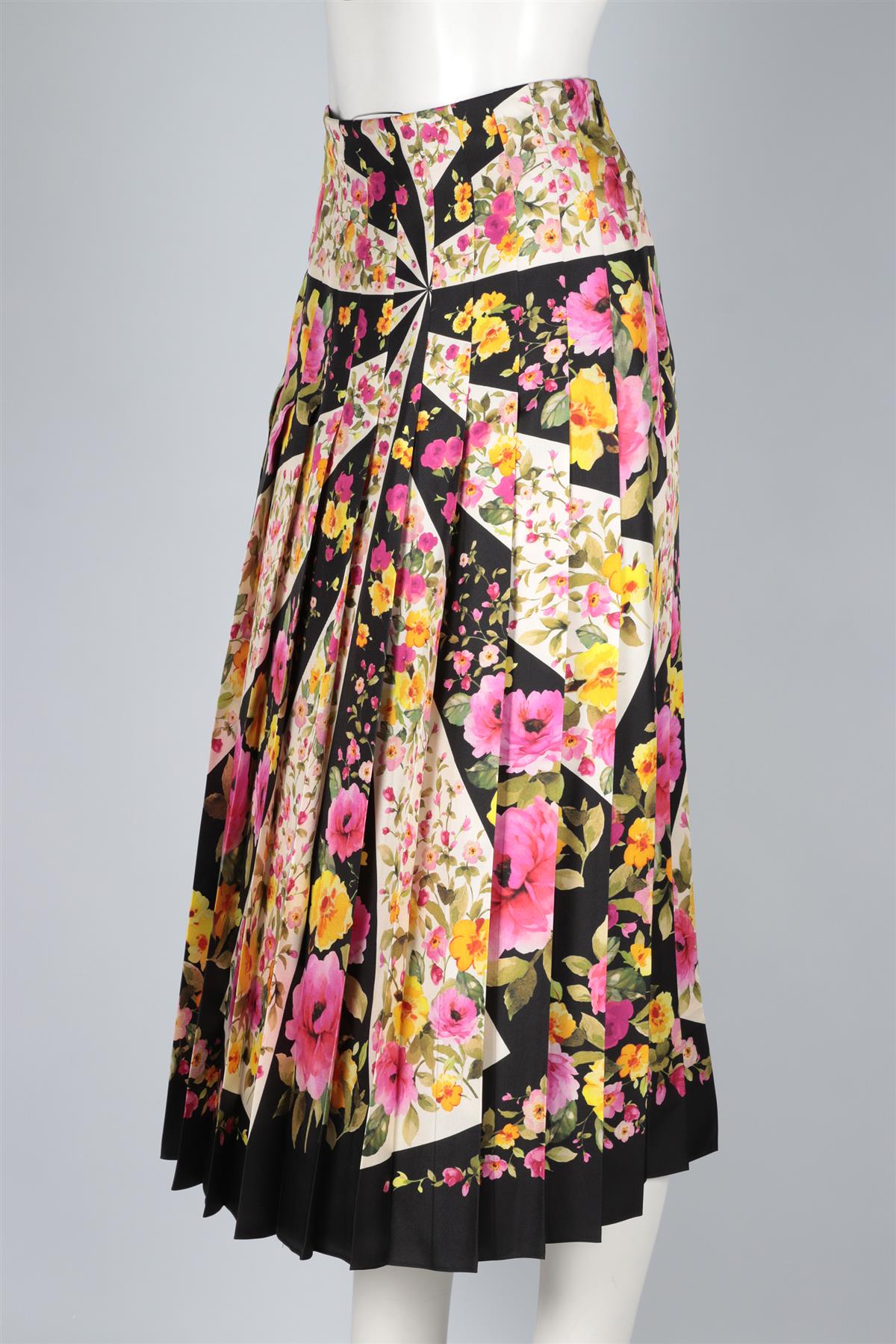 GUCCI MULTI SILK MIDI SKIRT IT 44 UK 12
