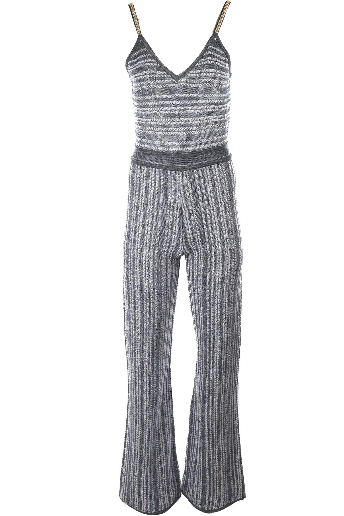 BALMAIN BLUE KNIT JUMPSUIT FR 40 UK 12