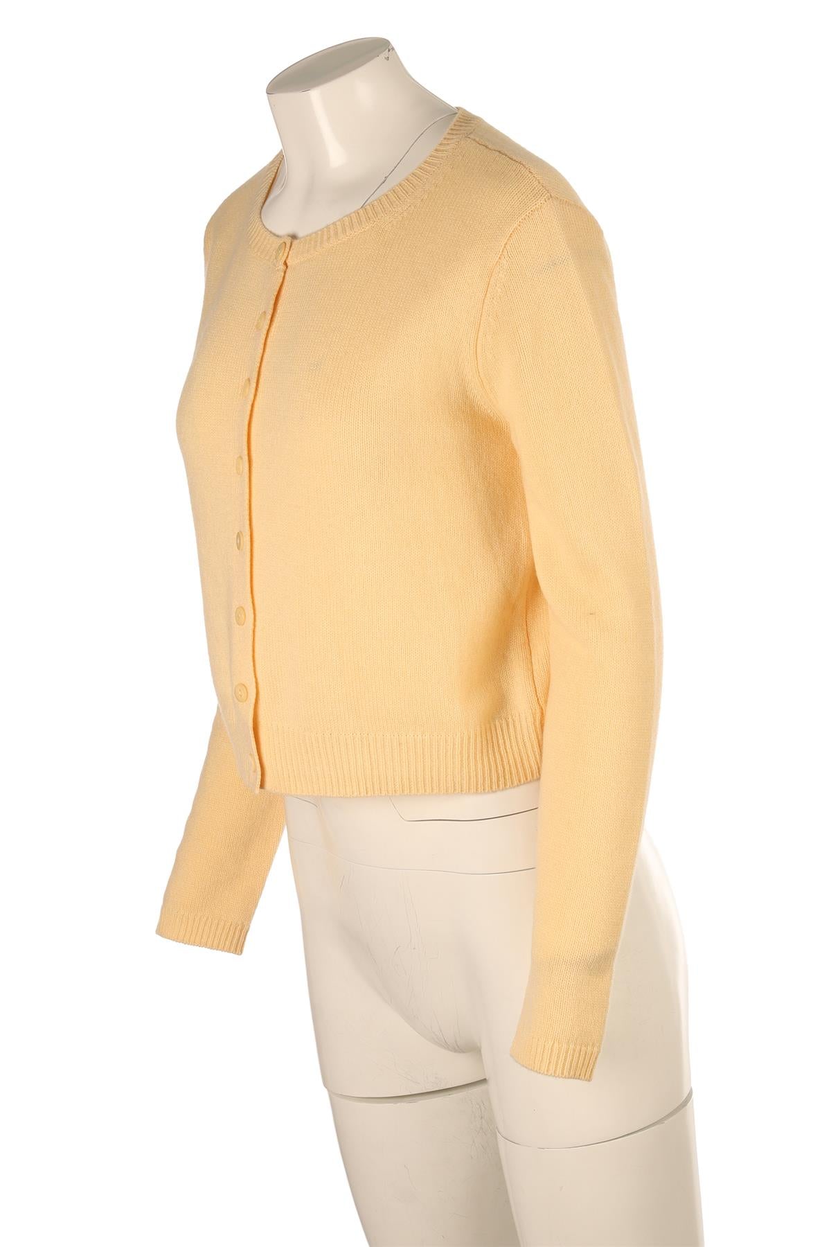 REFORMATION YELLOW CASHMERE CARDIGAN SMALL