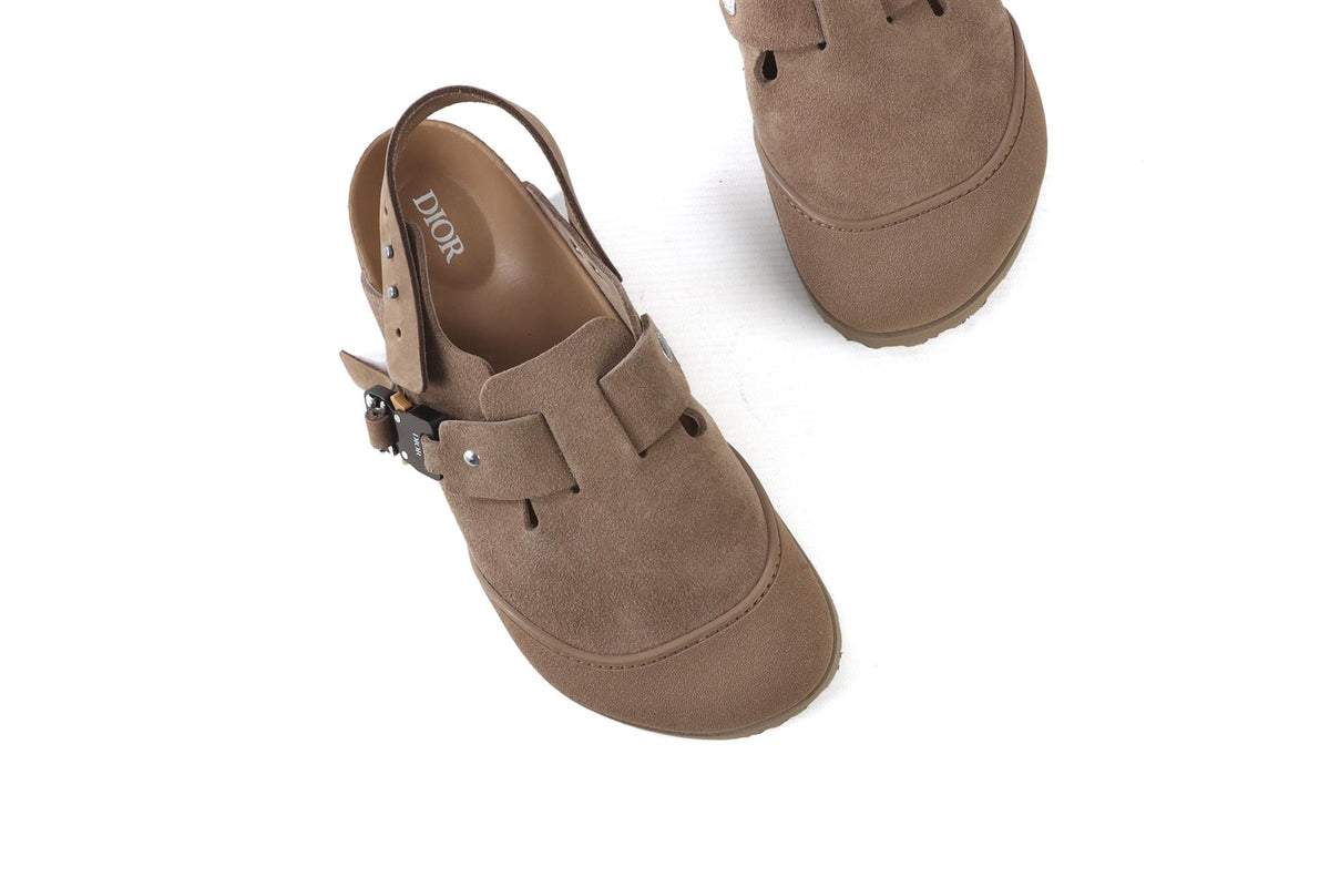CHRISTIAN DIOR + BIRKENSTOCK BROWN TOKO FELT MULES EU 39 UK 6 US 9