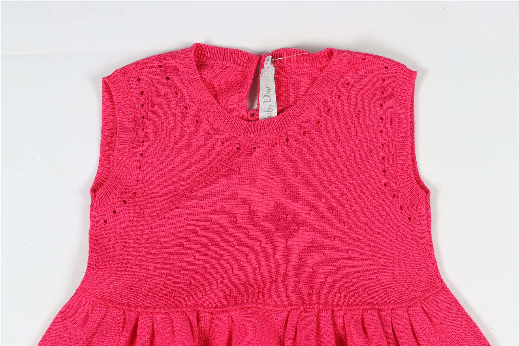 CHRISTIAN DIOR PINK BABY GIRLS COTTON DRESS 18 MONTHS