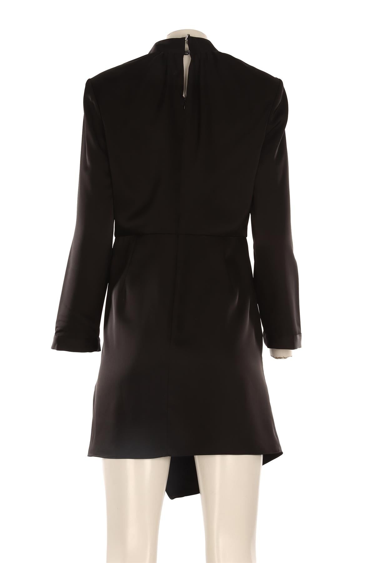 SELF PORTRAIT BLACK SATIN MINI DRESS UK 14