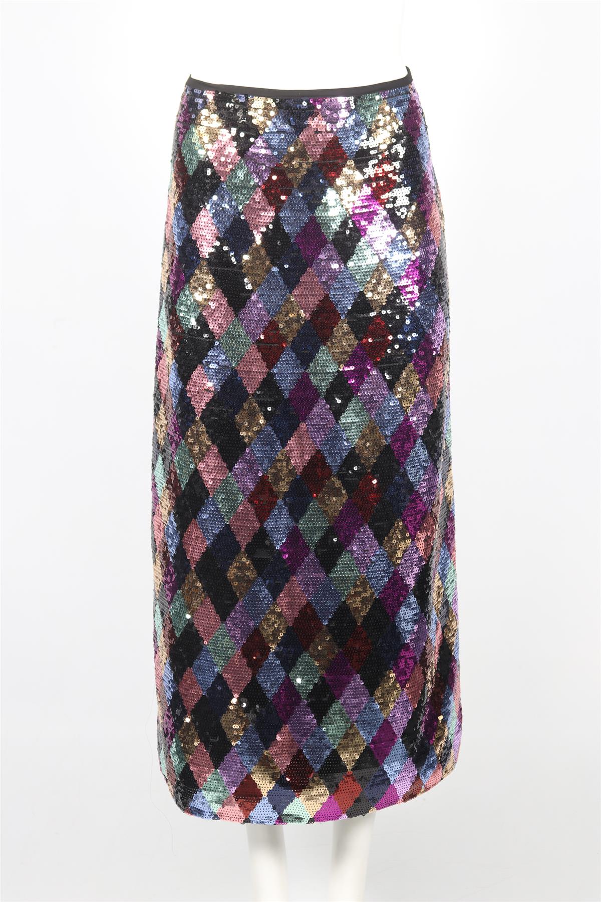 RIXO SEQUIN MIDI SKIRT UK 14