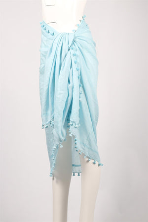 MELISSA ODABASH BLUE VOILE SARONG ONE SIZE