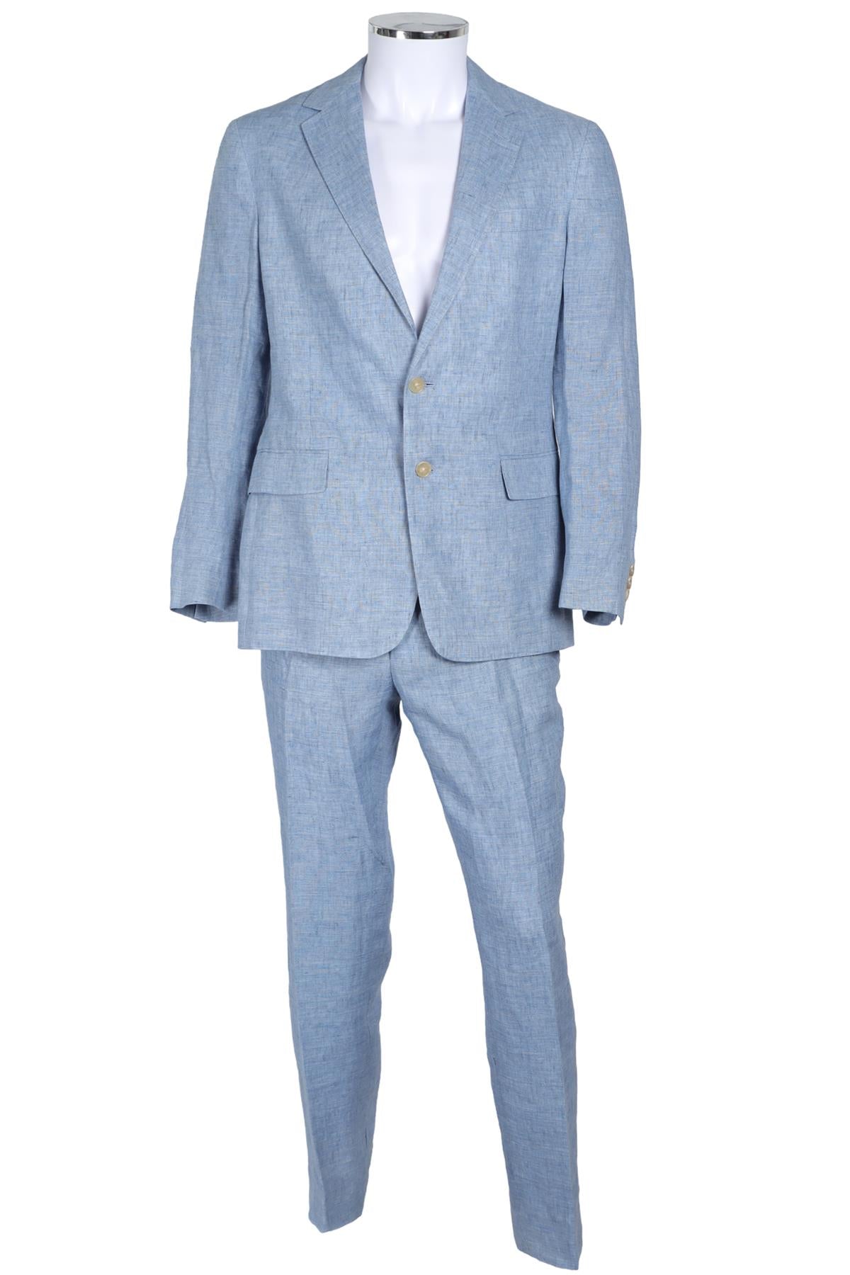RALPH LAUREN PURPLE LABEL BLUE MEN'S LINEN TWO PIECE SUIT SMALL