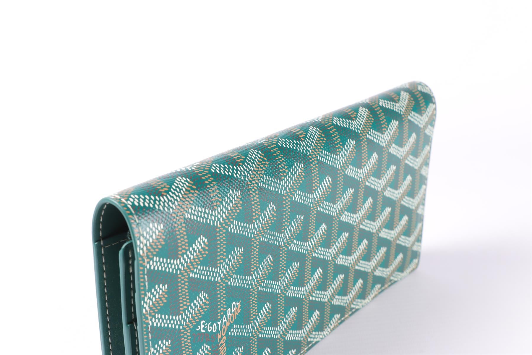 GOYARD GREEN RICHELIEU COATED CANVAS WALLET