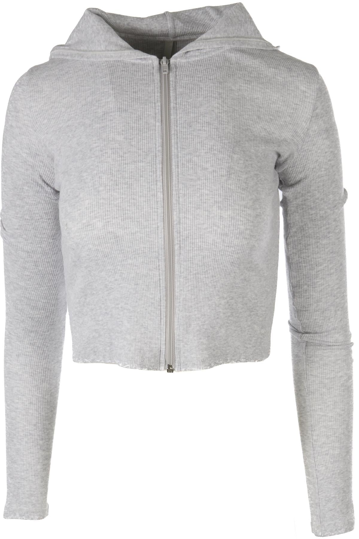 SKIMS GREY COTTON HOODIE XXSMALL