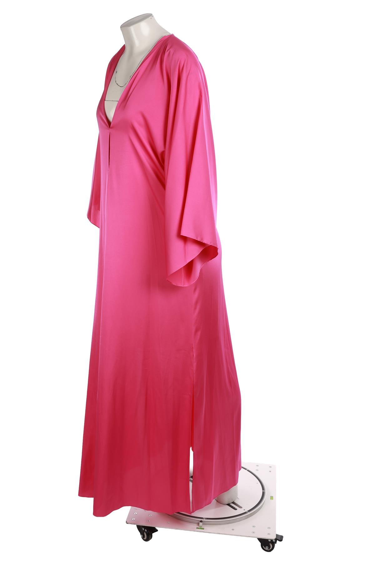 ALEXIS PINK SATIN MAXI DRESS SMALL