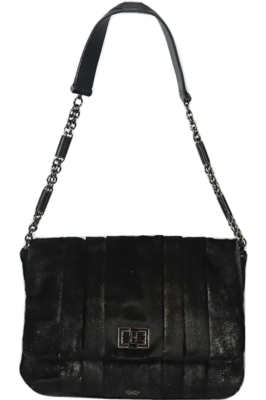 ANYA HINDMARCH GRACIE CALF HAIR AND LEATHER SHOULDER BAG