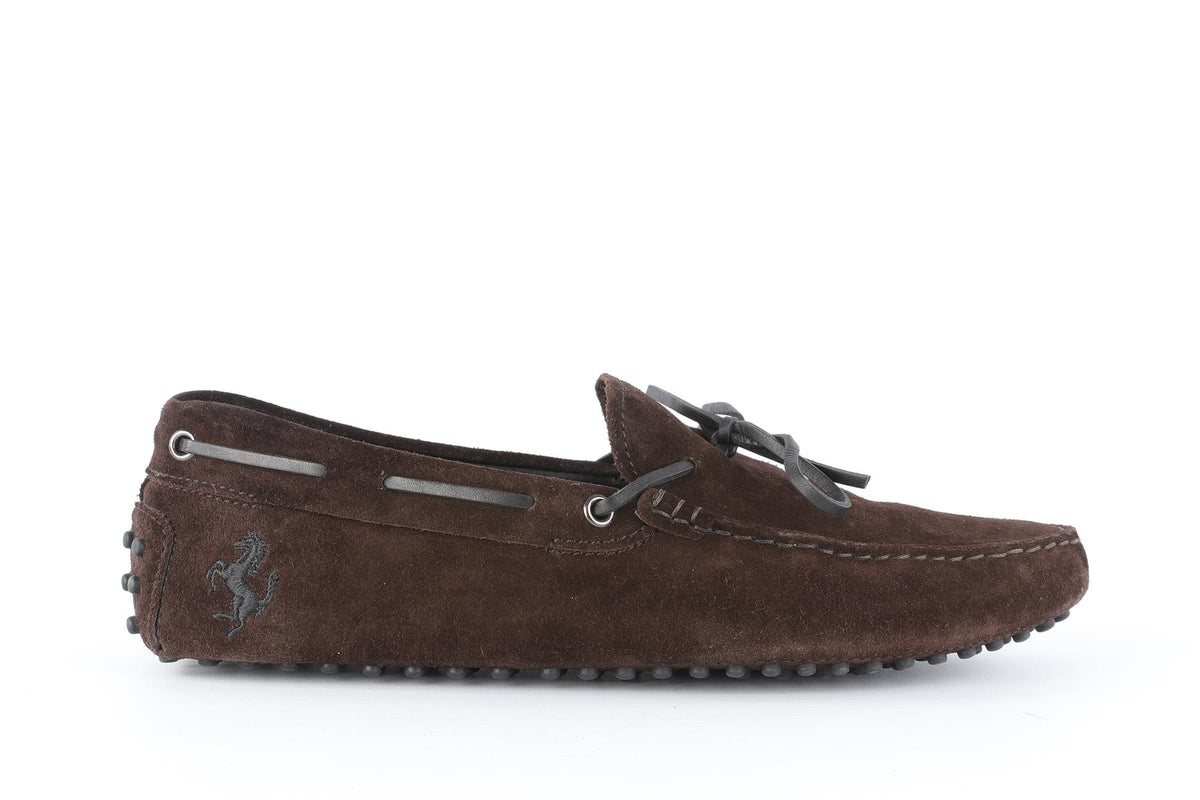 TOD'S + FERRARI BROWN MEN'S SUEDE LOAFERS EU 41.5 UK 7.5 US 8.5