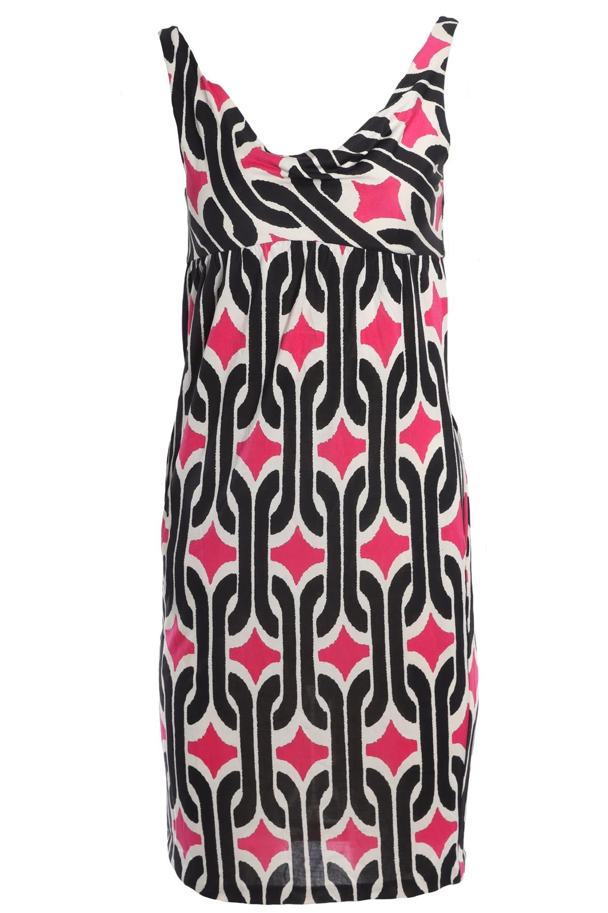 DIANE VON FURSTENBERG MULTI SILK MINI DRESS US 2 UK 6