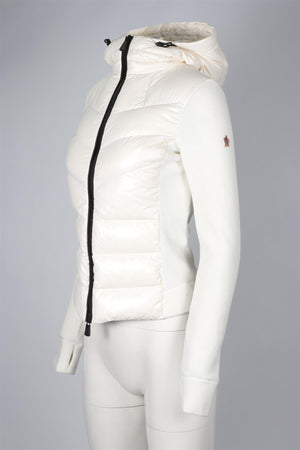 MONCLER GRENOBLE IVORY FLEECE HOODIE SMALL