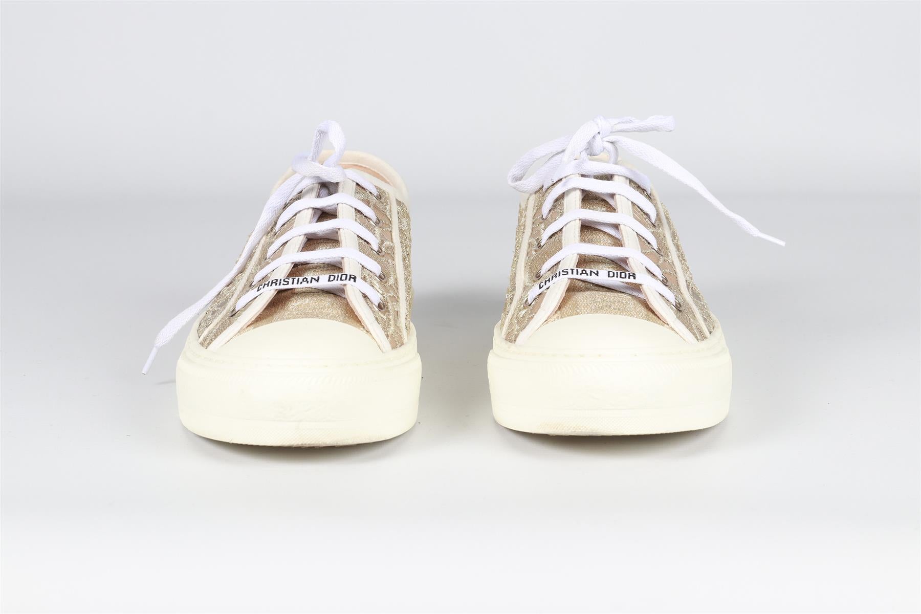 CHRISTIAN DIOR GOLD WALK'N'DIOR MESH SNEAKERS EU 40 UK 7 US 10