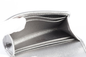 MIU MIU SILVER LEATHER WALLET ON CHAIN